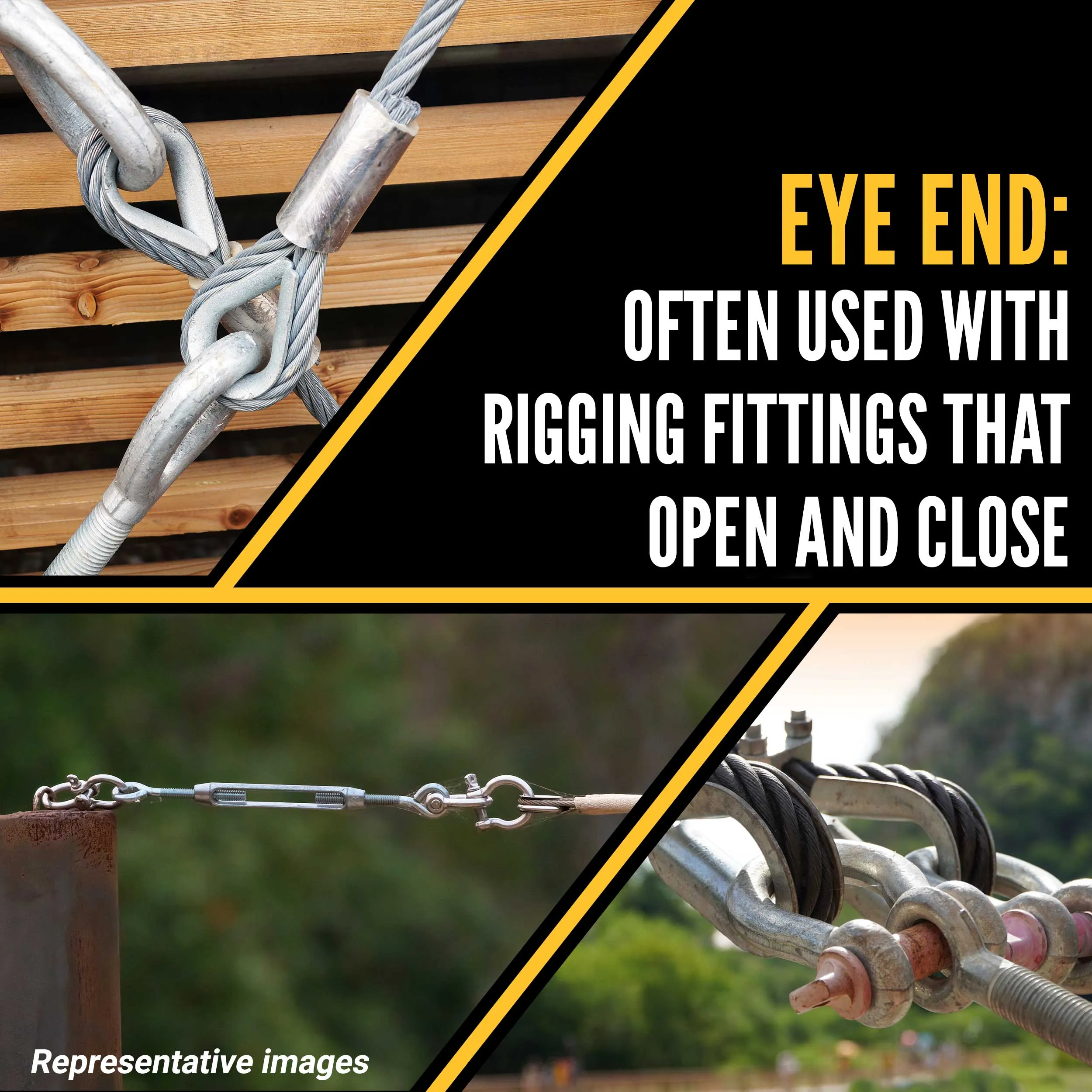 1-1/2" x 18" Jaw & Eye Galvanized Turnbuckle
