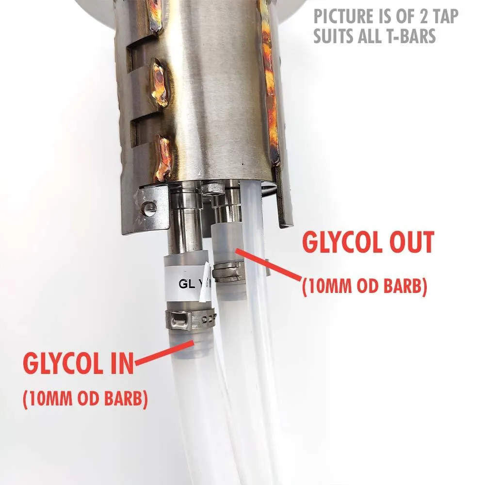 2 Tap - T-Bar Flooded Font - (Stainless Steel)