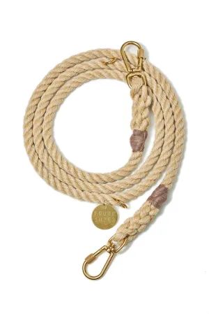 Adjustable Rope Dog Leash, Light Tan Jute