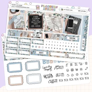 Bookish Lime Weekly Planner Sticker Foiled Kit (SILVER FOIL)