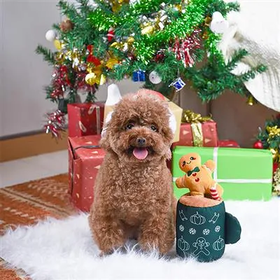 HugSmart Happy Woofmas - Dog Toy - Gingerbread Latte