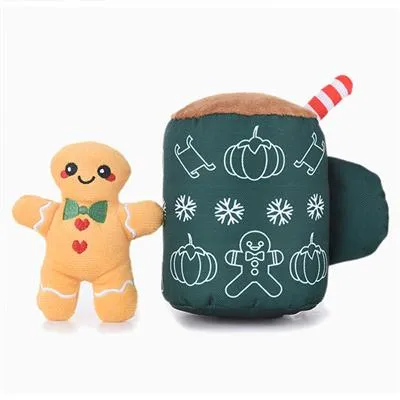 HugSmart Happy Woofmas - Dog Toy - Gingerbread Latte