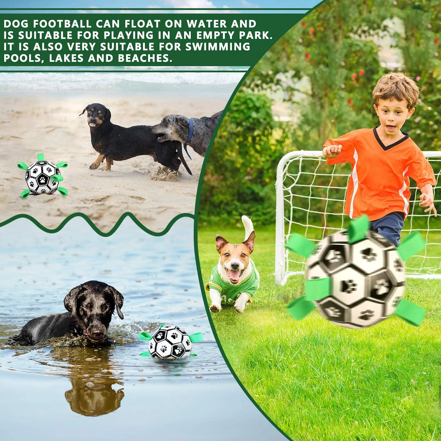 Interactive Dog Football (Soccer) Toy: Fun Training, Chewing & Water Play Accessory for Dogs