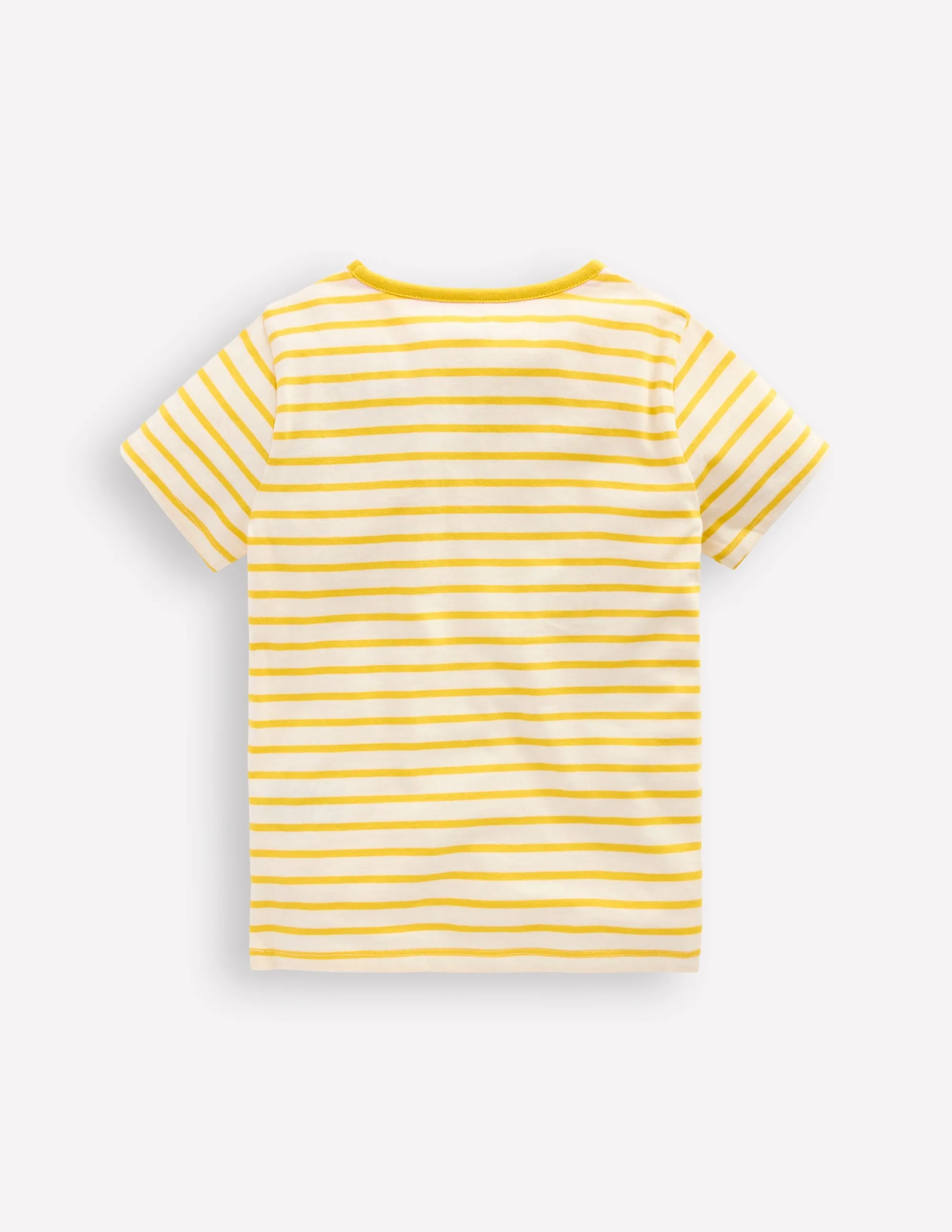 Lift The Flap Short Sleeve Top-Pineapple Yellow Stripe Cat