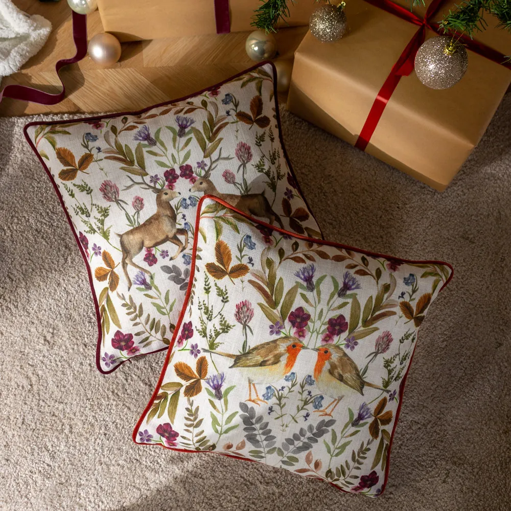 Mirrored Stag Cushion Shiraz