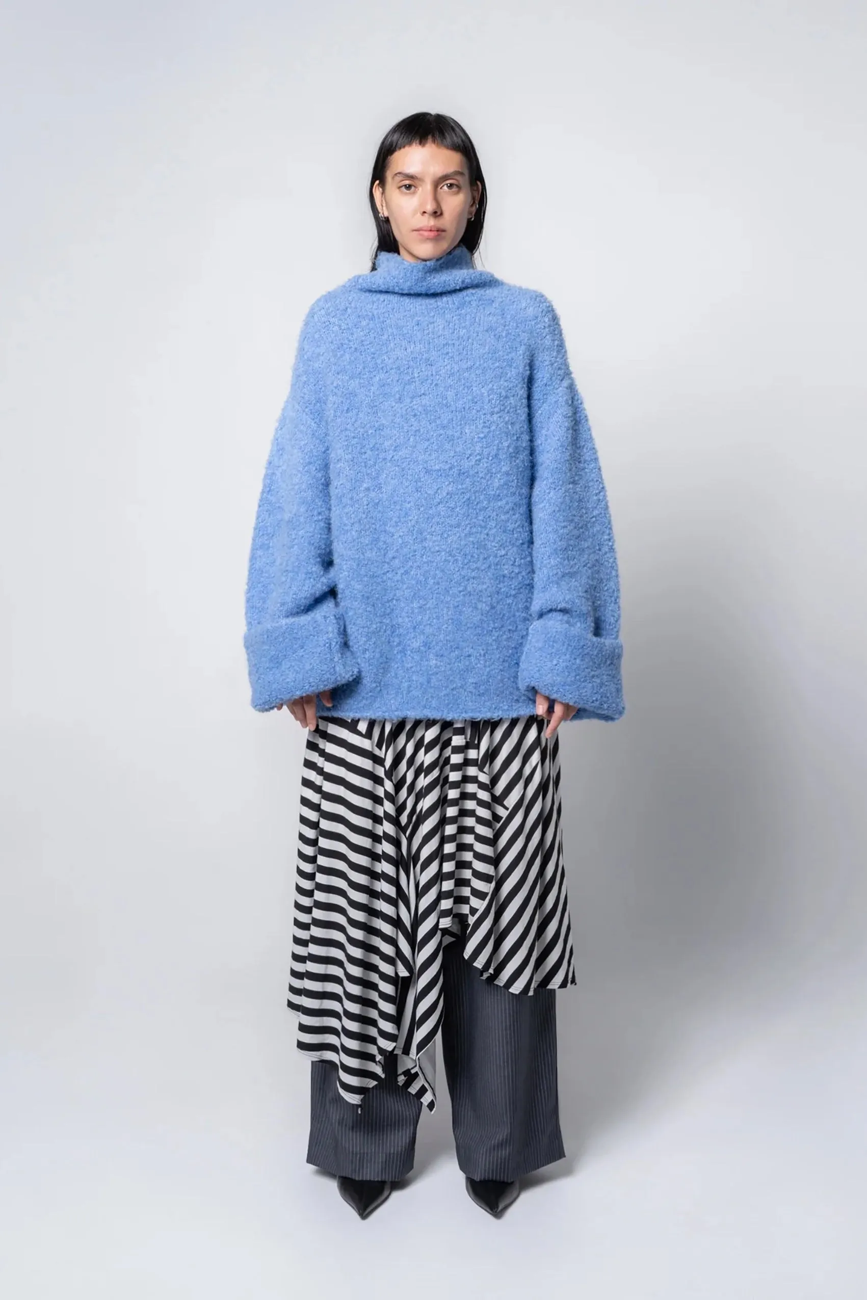 Oversized Funnel Neck Sweater Cloud