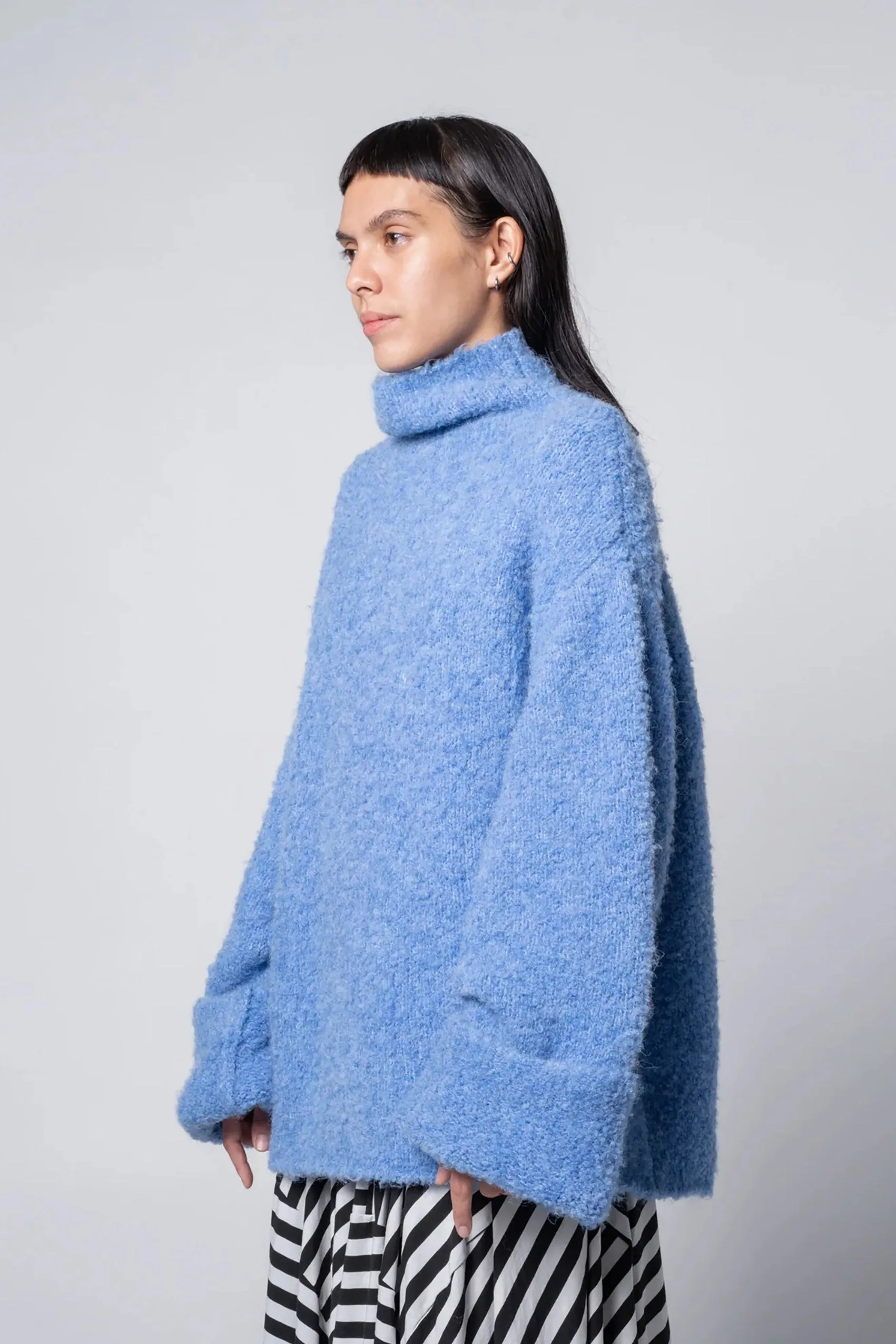 Oversized Funnel Neck Sweater Cloud