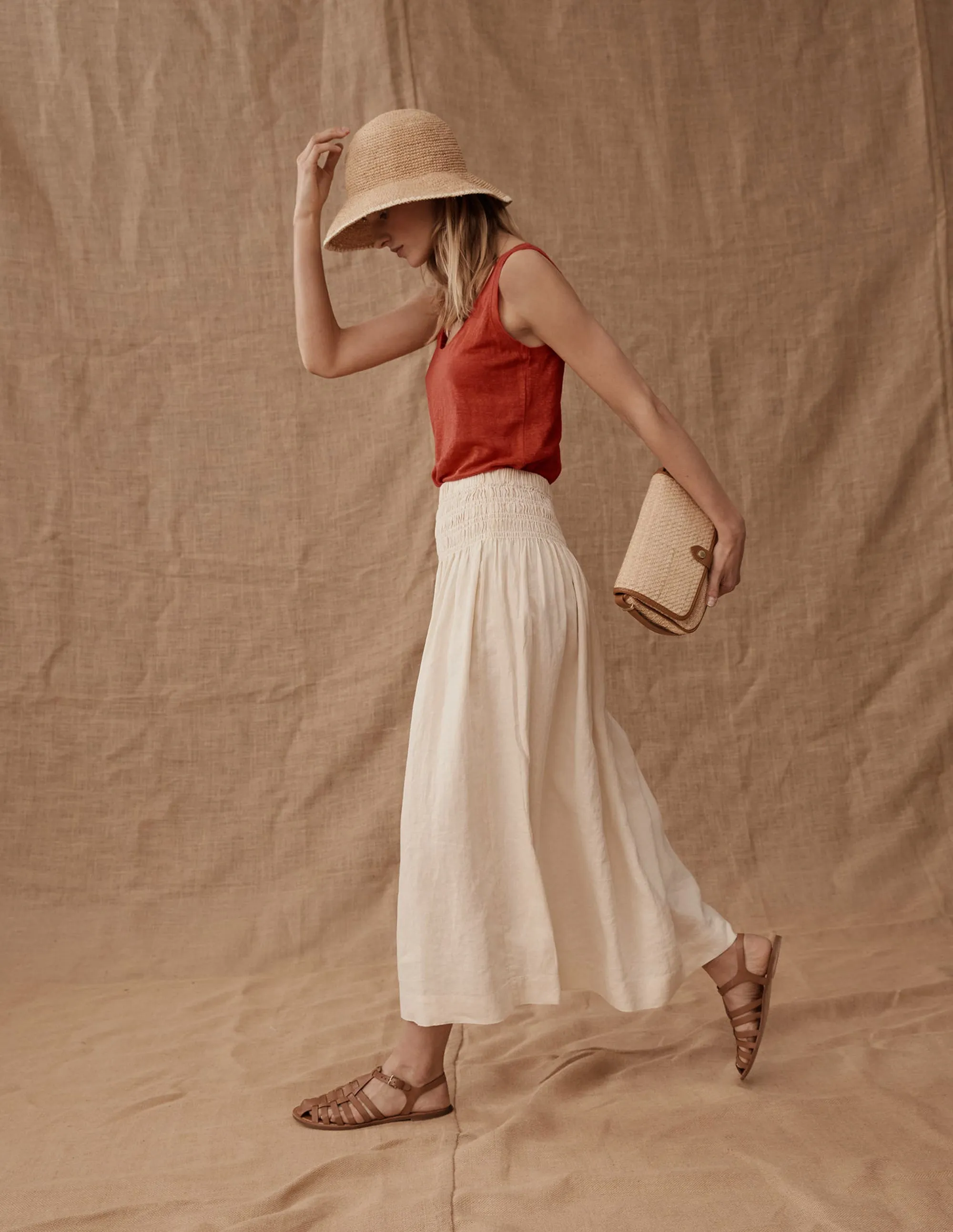 Raffia Bucket Hat-Natural