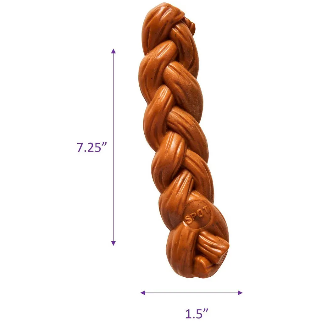 Spot Bam-Bones Braided Stick Chew Toy for Dogs Hickory Smoke Flavor
