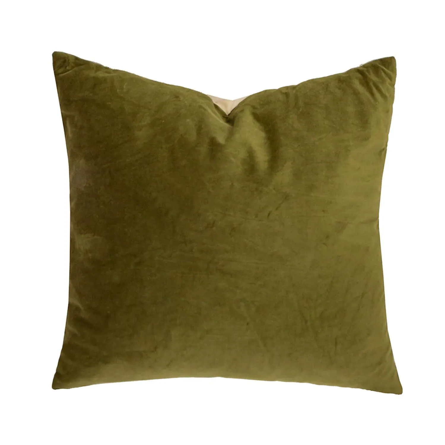 Velvet Square Cushion - Olive