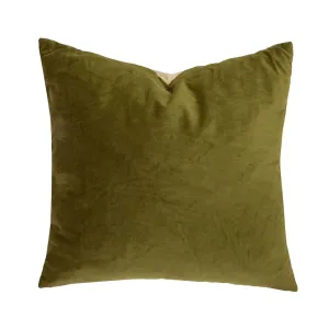 Velvet Square Cushion - Olive